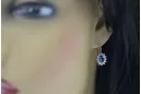 Earrings Sapphire 14K Rose gold Vintage craft cec026r